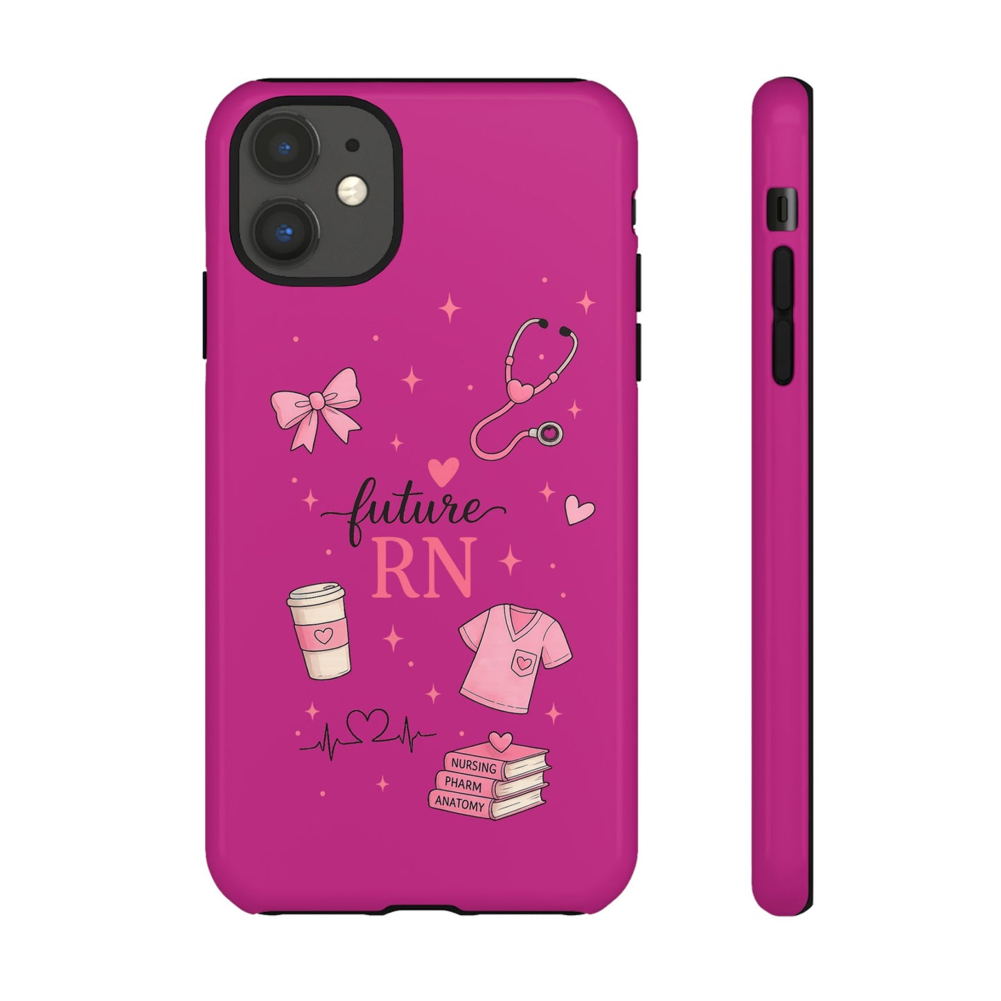 Future RN design Phone Case | Nursing stethoscope scrub coffee illustrations