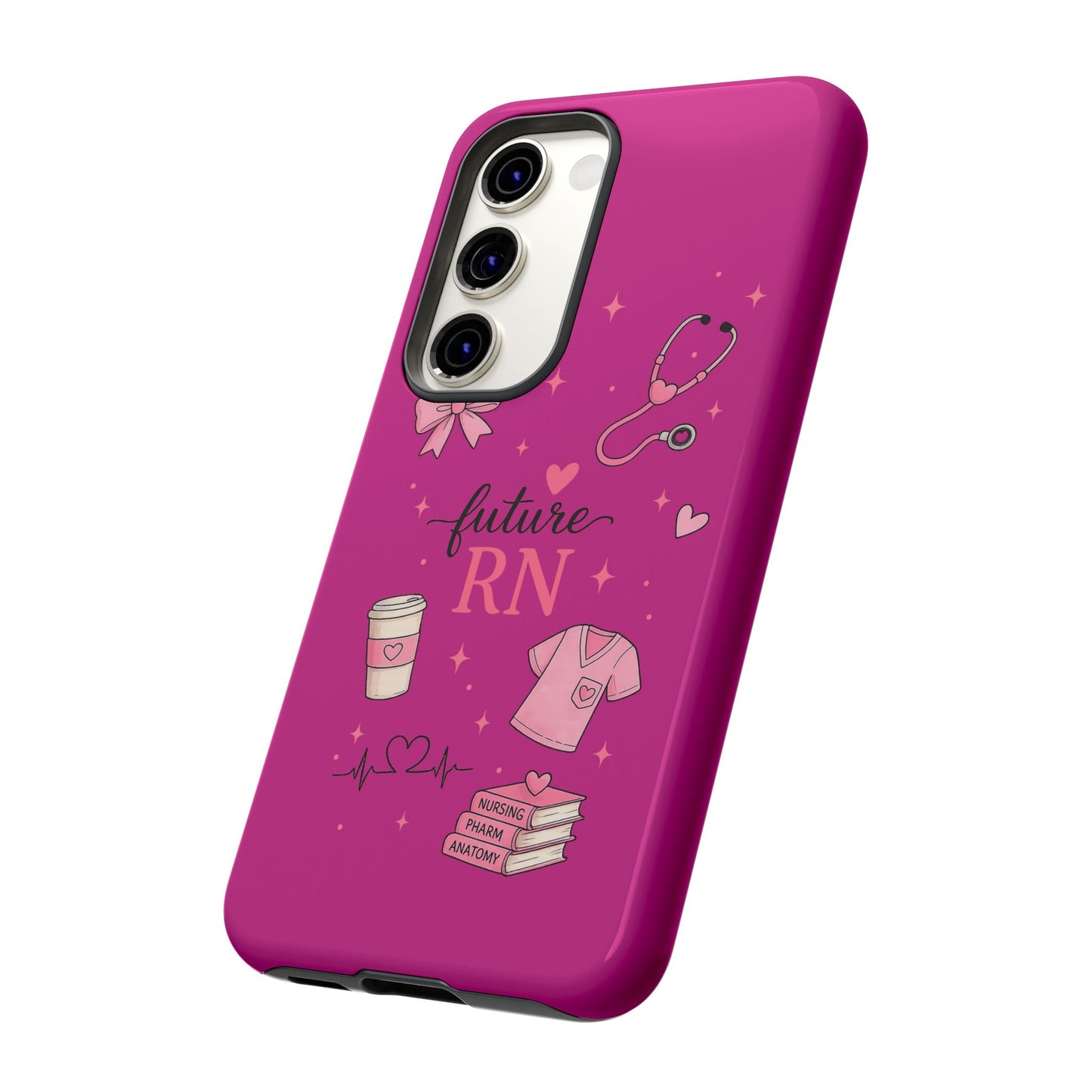 Future RN design Phone Case | Nursing stethoscope scrub coffee illustrations