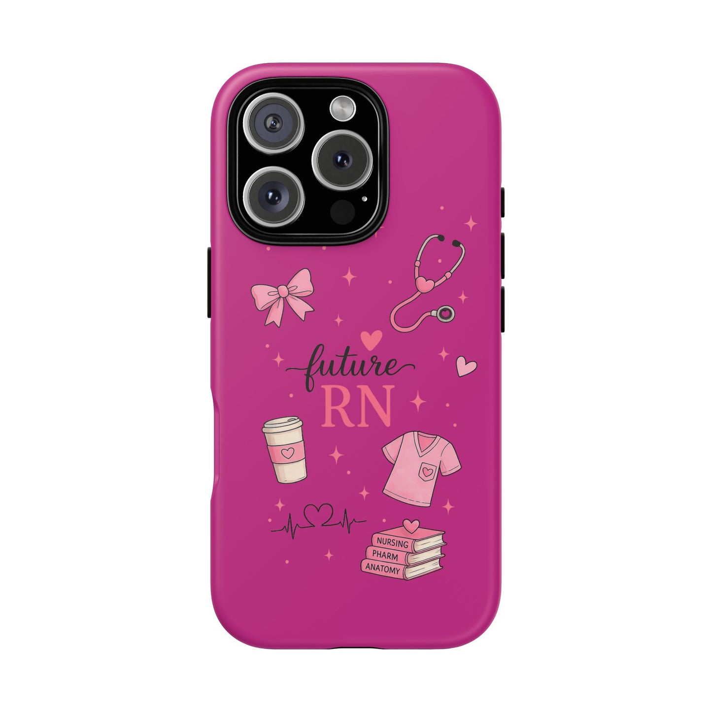 Future RN design Phone Case | Nursing stethoscope scrub coffee illustrations