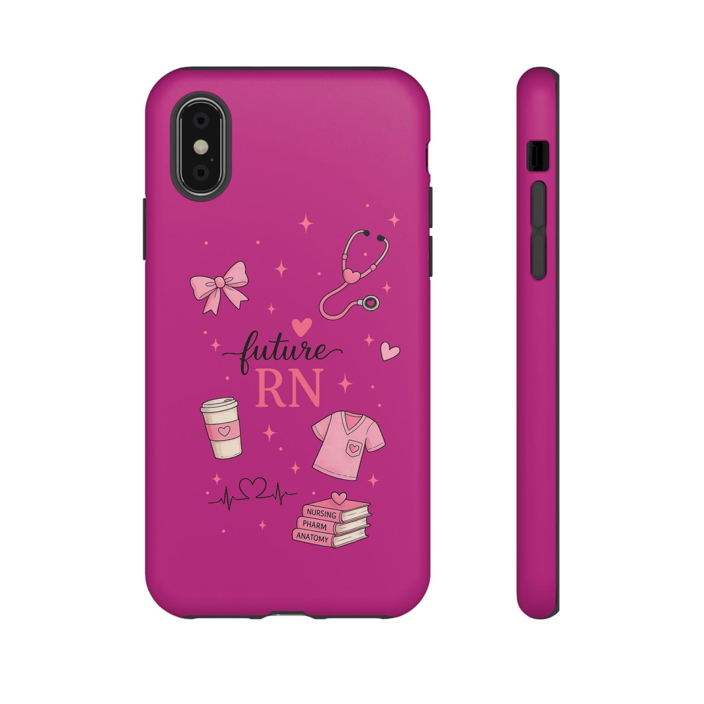 Future RN design Phone Case | Nursing stethoscope scrub coffee illustrations
