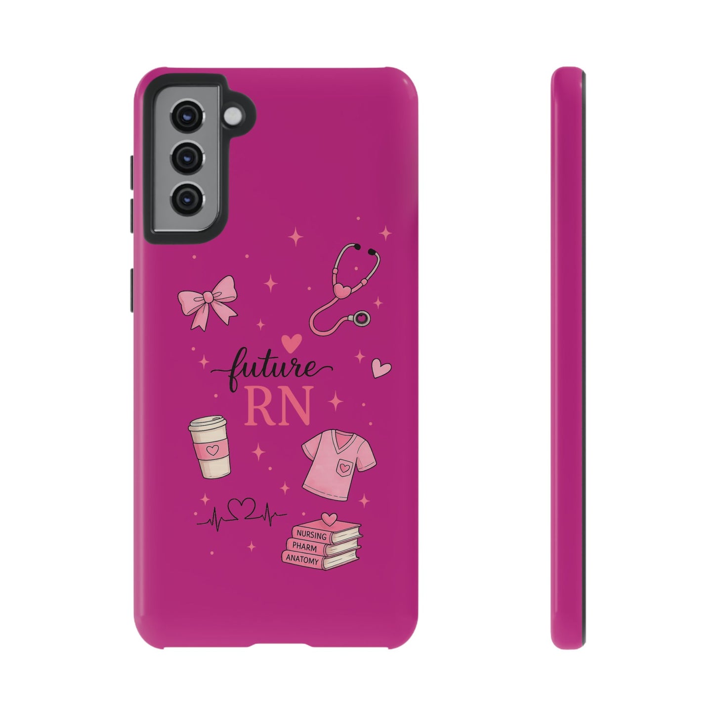 Future RN design Phone Case | Nursing stethoscope scrub coffee illustrations