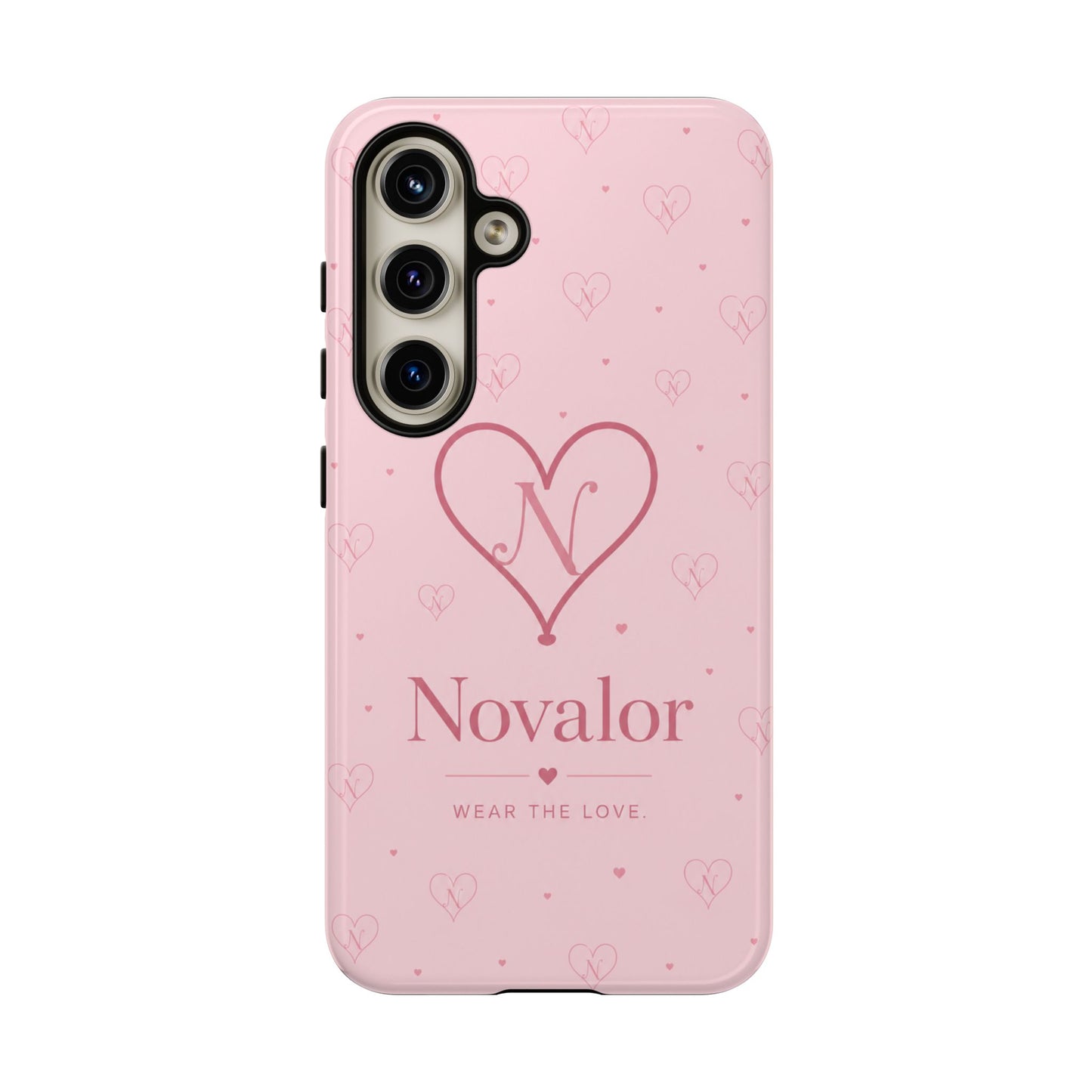 Novalor Heart Logo Tough Phone Case — Pink Protective iPhone Cover, "Wear The Love"