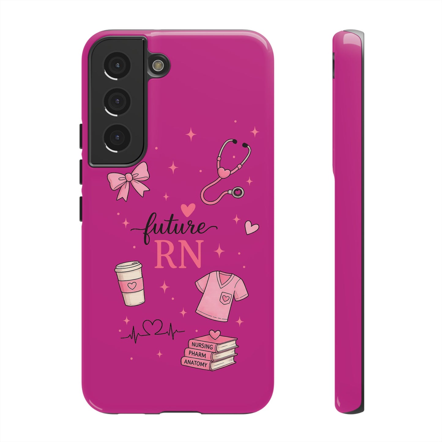 Future RN design Phone Case | Nursing stethoscope scrub coffee illustrations