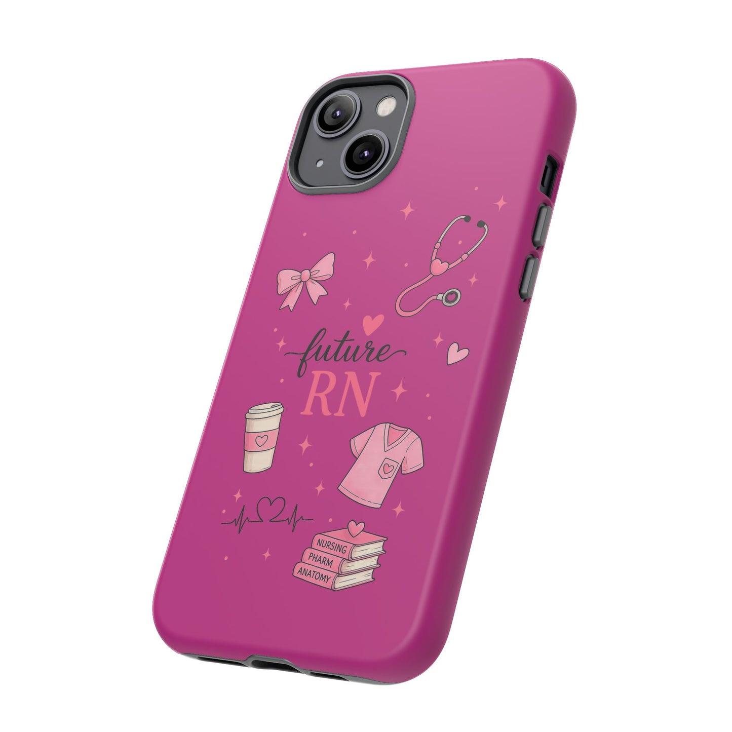 Future RN design Phone Case | Nursing stethoscope scrub coffee illustrations