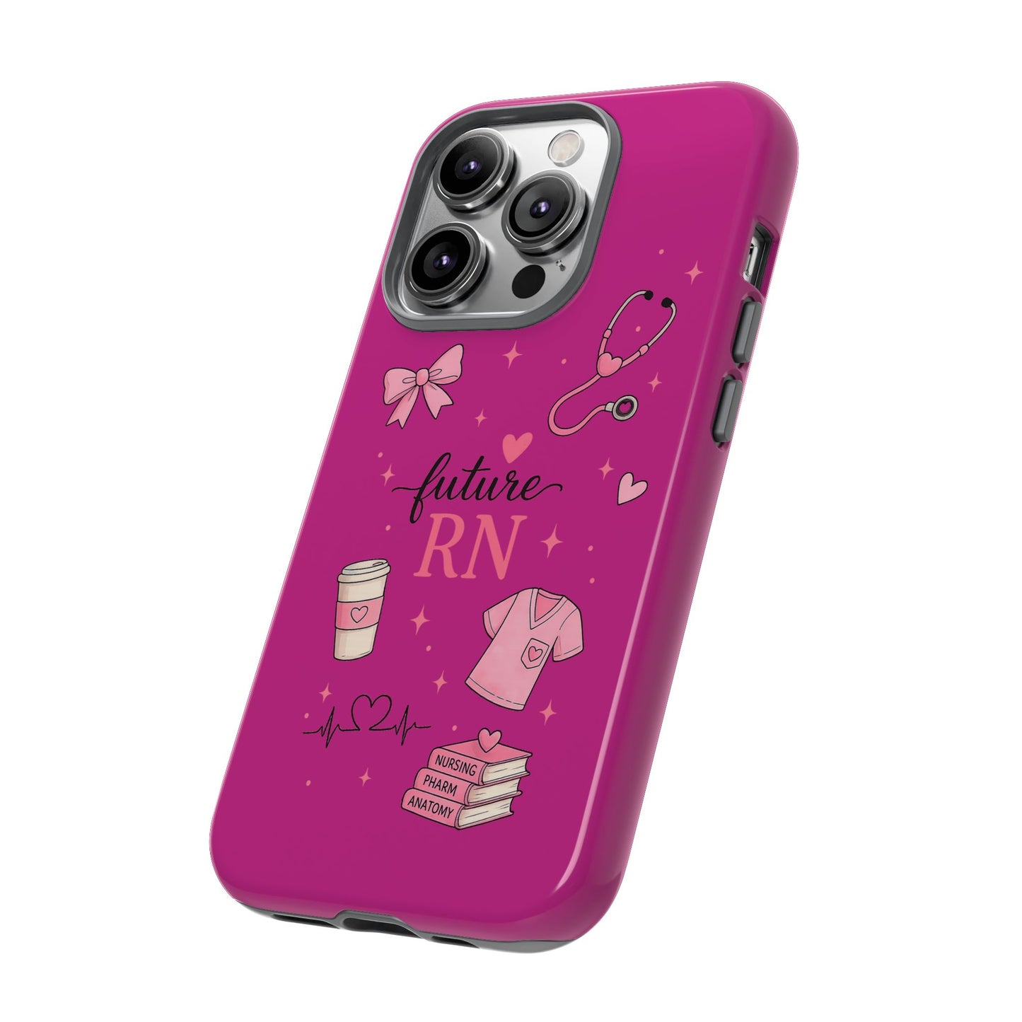 Future RN design Phone Case | Nursing stethoscope scrub coffee illustrations