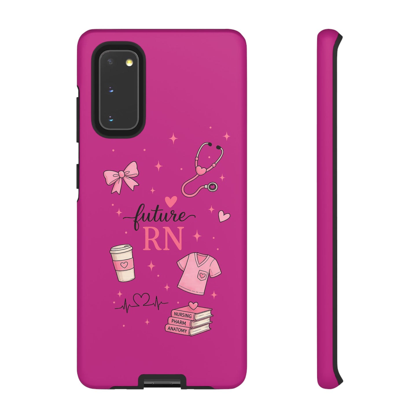 Future RN design Phone Case | Nursing stethoscope scrub coffee illustrations