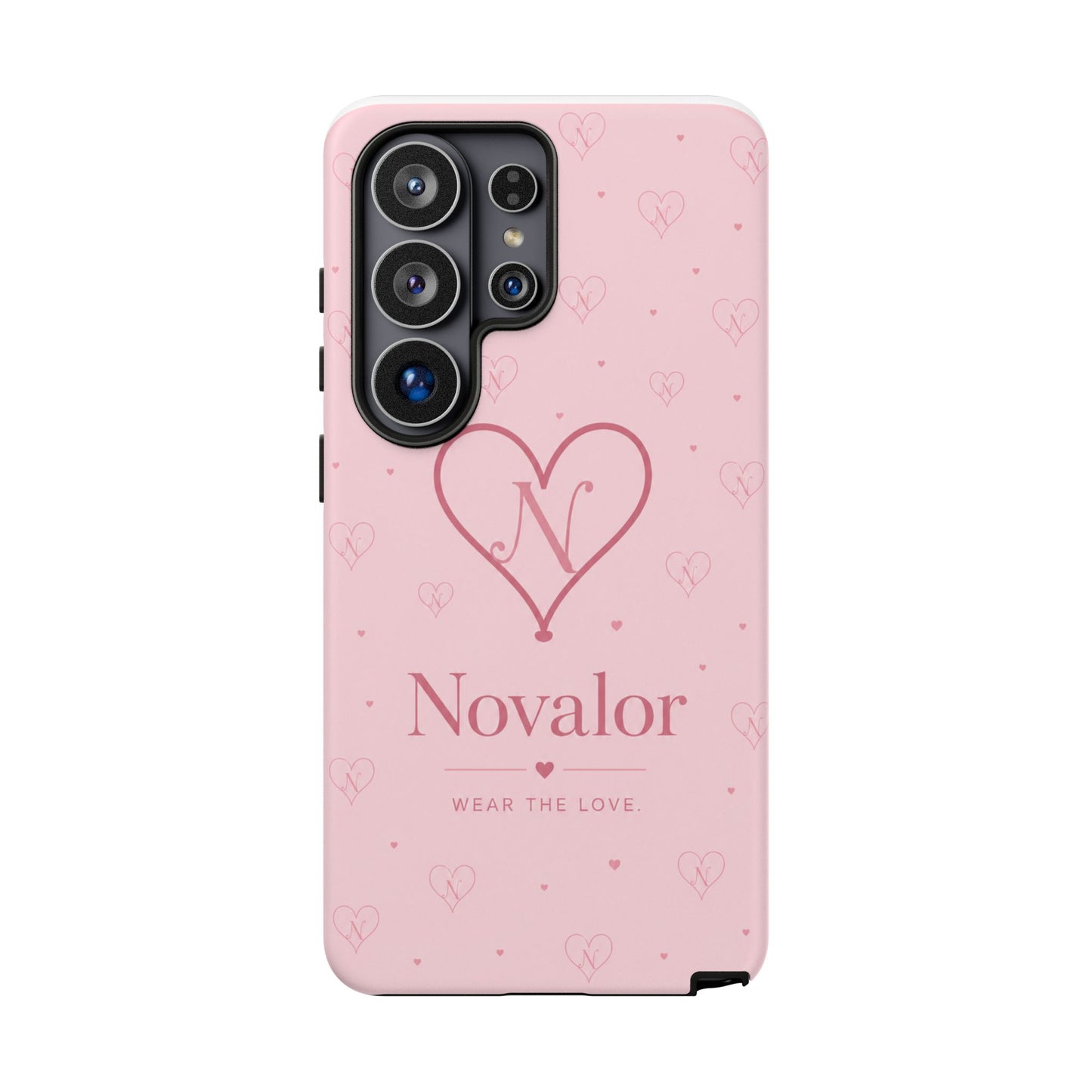 Novalor Heart Logo Tough Phone Case — Pink Protective iPhone Cover, "Wear The Love"