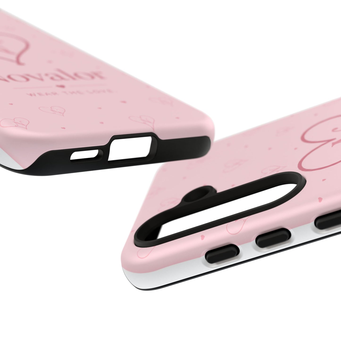 Novalor Heart Logo Tough Phone Case — Pink Protective iPhone Cover, "Wear The Love"