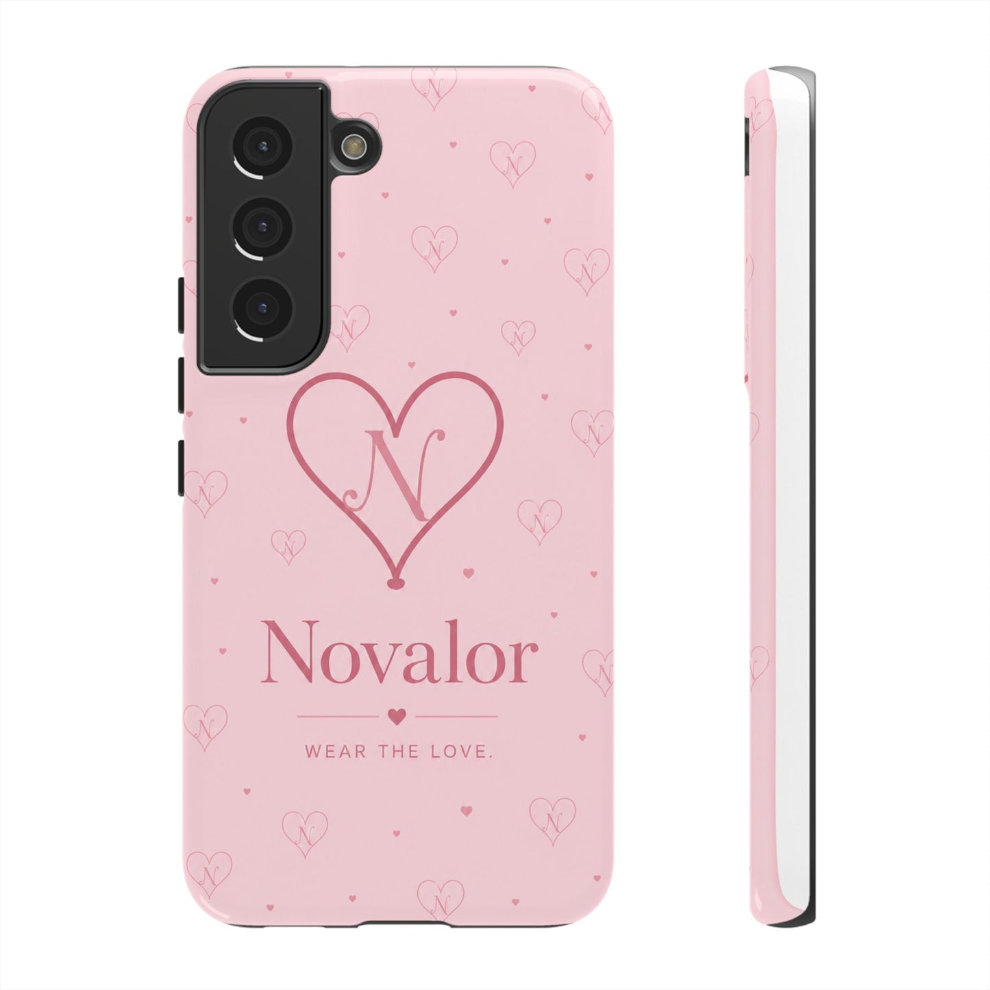 Novalor Heart Logo Tough Phone Case — Pink Protective iPhone Cover, "Wear The Love"
