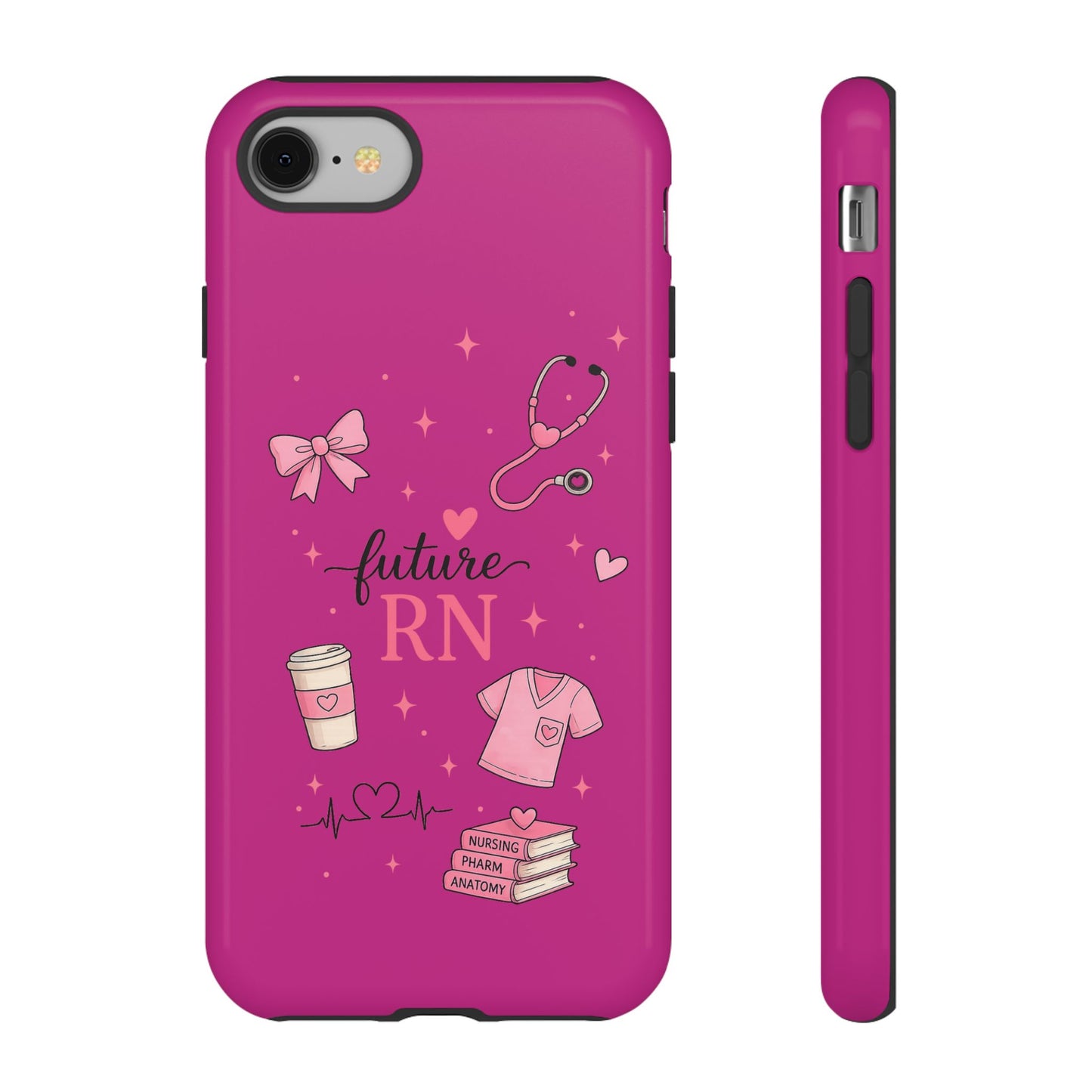 Future RN design Phone Case | Nursing stethoscope scrub coffee illustrations
